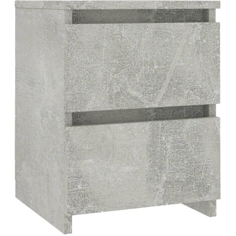 Mesita de noche con dos cajones 30 x 30 x 40 cm madera contrachapada gris DEC033966
