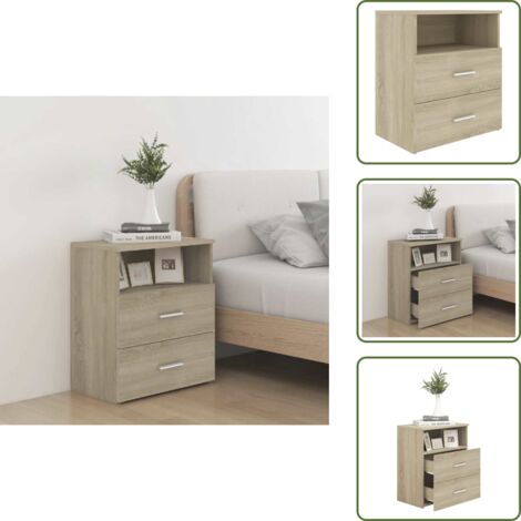 Mesita de noche con estantes - vidaXL Mesita de noche roble Sonoma 50x32x60 cm - Mesita de noche para dormitorio