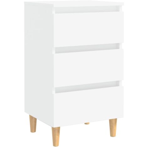 1/2x Mesita de Noche con Patas de Madera Maciza 40x35x69cm Multicolor