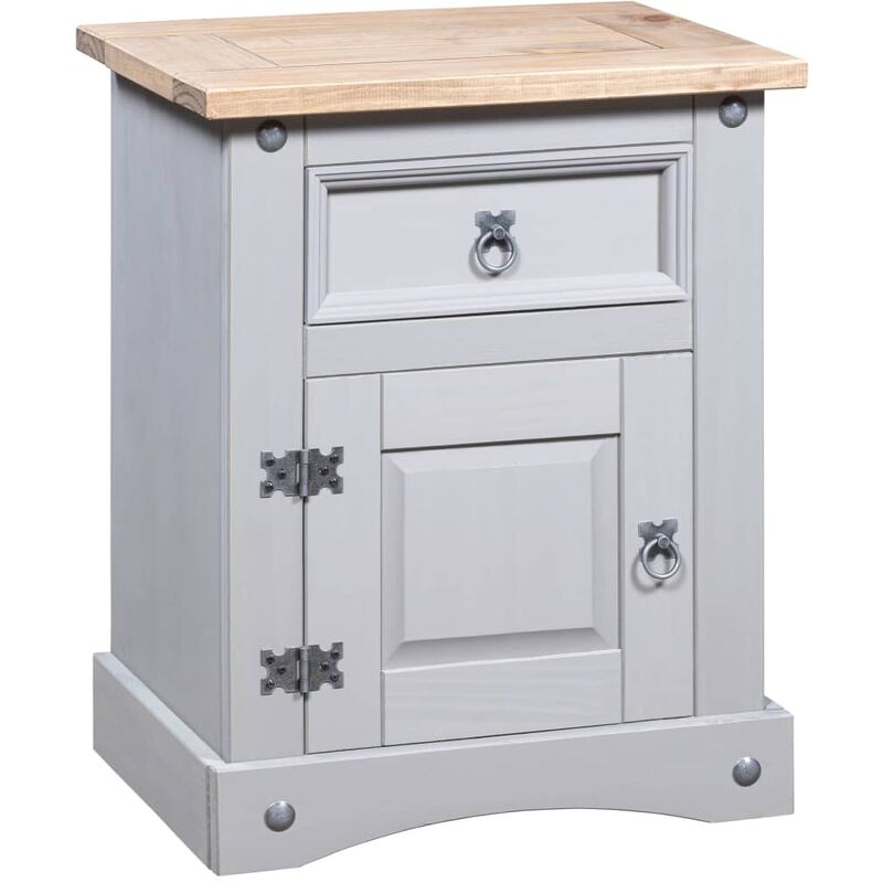 

Mesita de noche Corona Range pino mexicano gris 53x39x67 cm - Gris