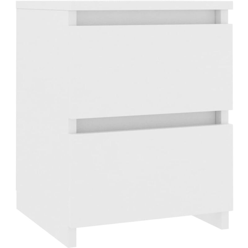 

vidaXL Mesita de Noche de Aglomerado 30x30x40 cm Blanco - Blanco