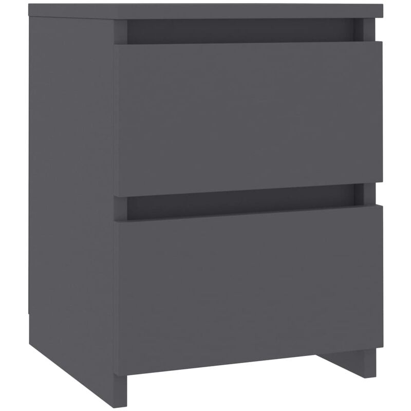 

vidaXL Mesita de Noche de Aglomerado 30x30x40 cm Gris - Gris