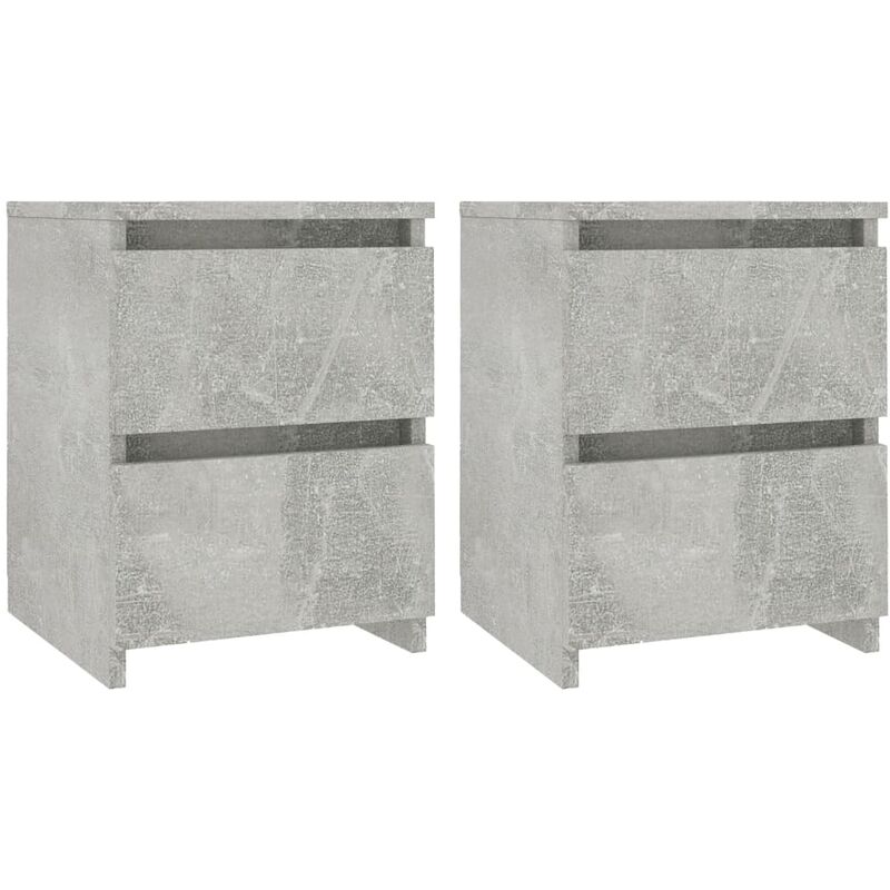 

vidaXL Mesita de Noche de Aglomerado 30x30x40 cm Gris Hormigón 2 Unidades - Gris