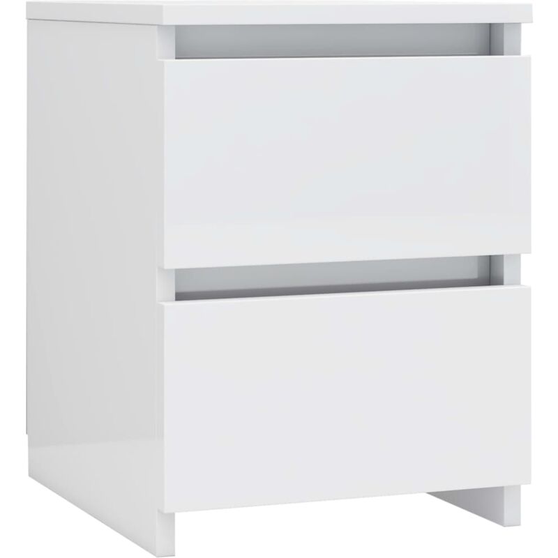 

vidaXL Mesita de Noche de Aglomerado 30x30x40 cm Blanco Brillante - Blanco