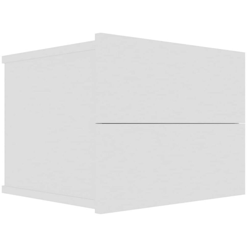 

vidaXL Mesita de Noche Aglomerado 40x30x30 cm Blanco - Blanco