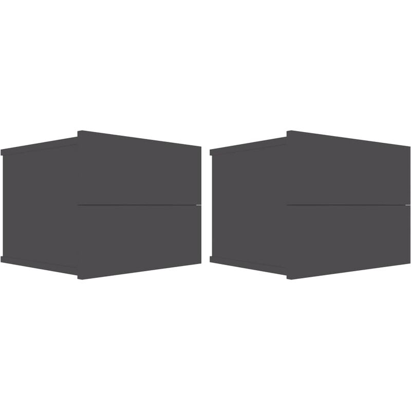 

vidaXL Mesita de Noche Aglomerado 40x30x30 cm Gris 2 Unidades - Gris
