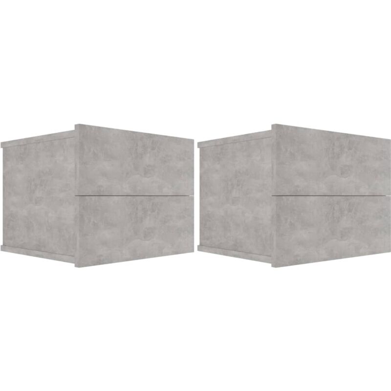 

vidaXL Mesita de Noche Aglomerado 40x30x30 cm Gris Hormigón 2 Unidades - Gris