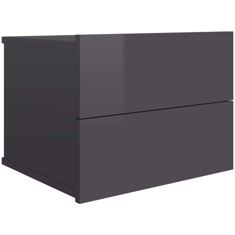

vidaXL Mesita de Noche Aglomerado 40x30x30 cm Gris Brillante - Gris