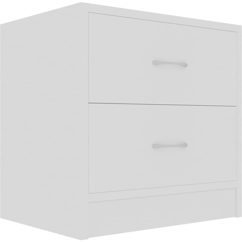 

vidaXL Mesita de Noche Aglomerado 40x30x40 cm Blanco - Blanco