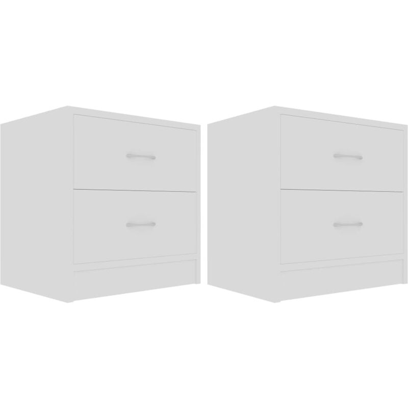 

vidaXL Mesita de Noche Aglomerado 40x30x40 cm Blanco 2 Unidades - Blanco