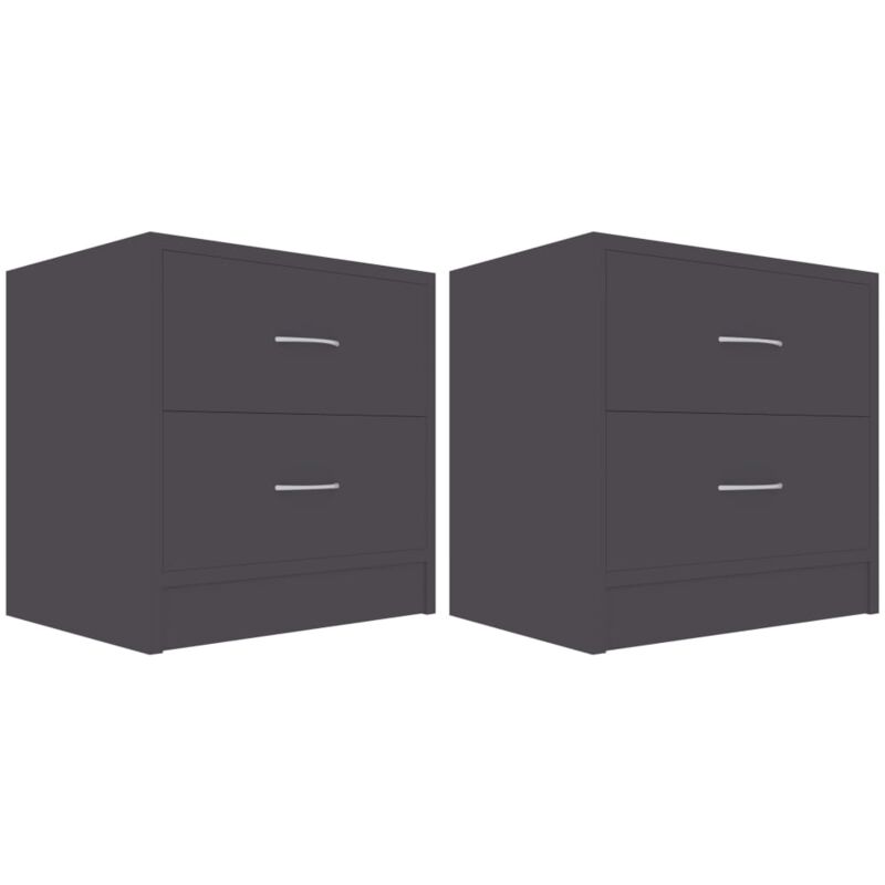 

vidaXL Mesita de Noche Aglomerado 40x30x40 cm Gris 2 Unidades - Gris
