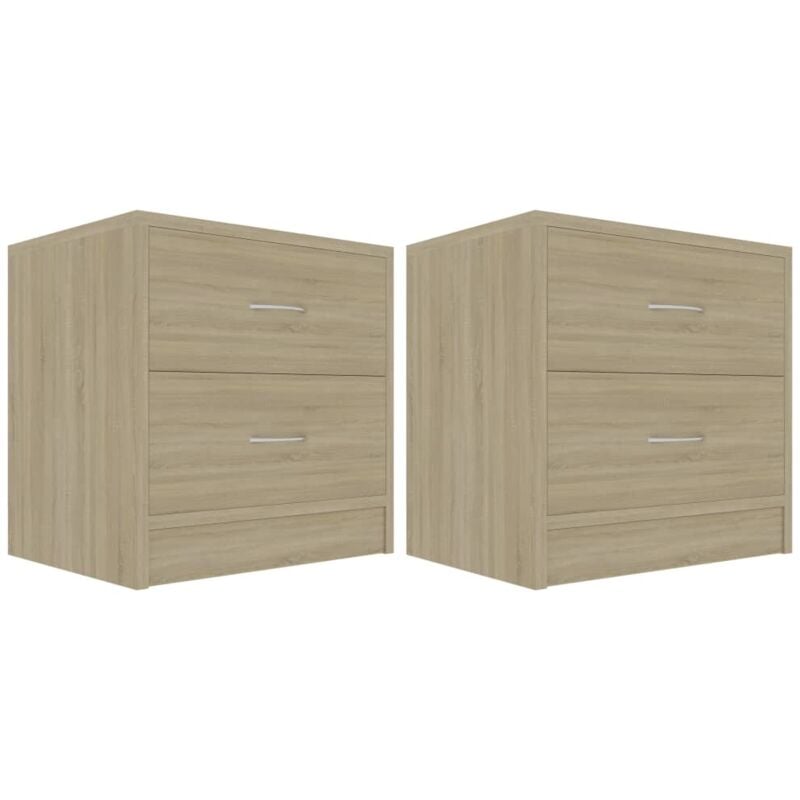 

vidaXL Mesita de Noche Aglomerado 40x30x40 cm Color Roble Sonoma 2 Unidades - Marrón