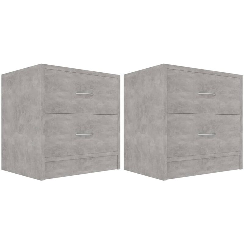 

vidaXL Mesita de Noche Aglomerado 40x30x40 cm Gris Hormigón 2 Unidades - Gris