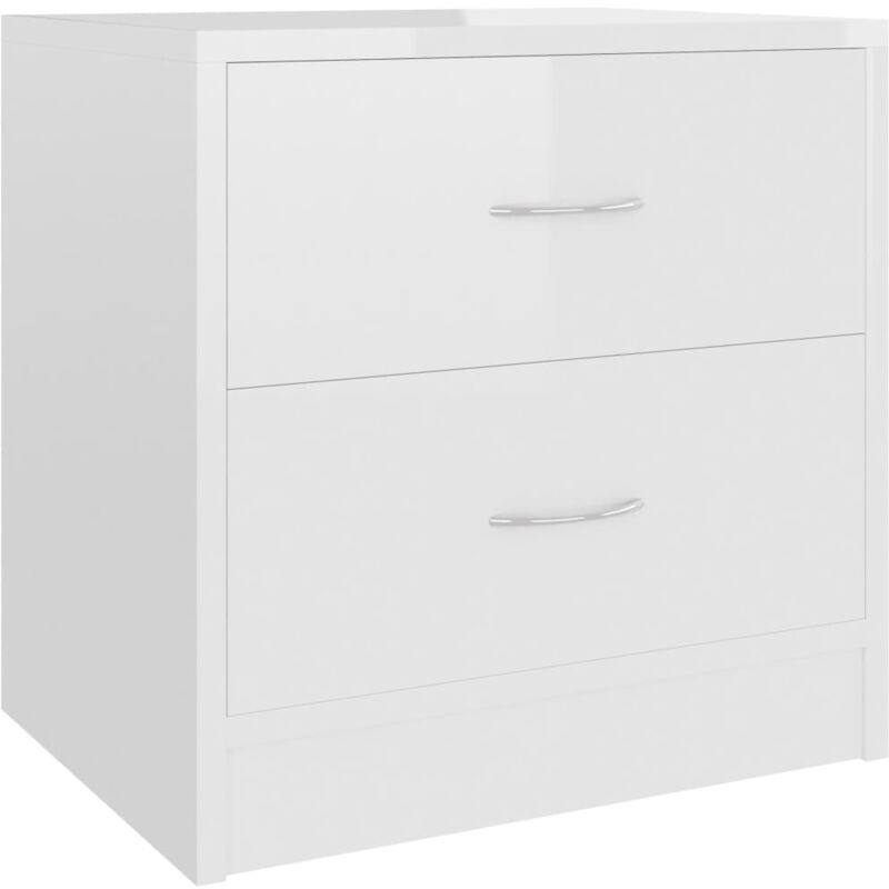 

vidaXL Mesita de Noche Aglomerado 40x30x40 cm Blanco Brillante - Blanco