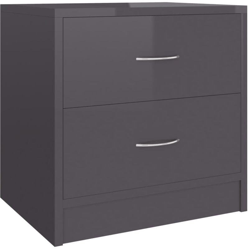 

vidaXL Mesita de Noche Aglomerado 40x30x40 cm Gris Brillante - Gris