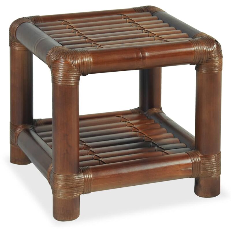 

vidaXL Mesita de Noche de Bambú 40x40x40 cm Marrón Oscuro - Marrón