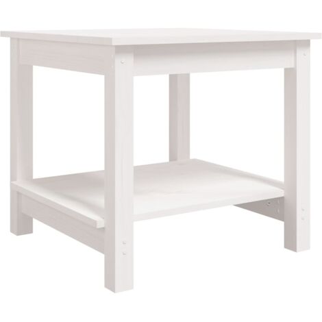 Mesita de noche de diseño atemporal 50 x 50 x 45 cm madera maciza de pino blanco DEC037888