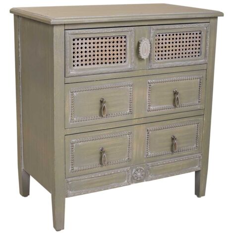 Mesita de noche de madera 3 cajones 65x36x70