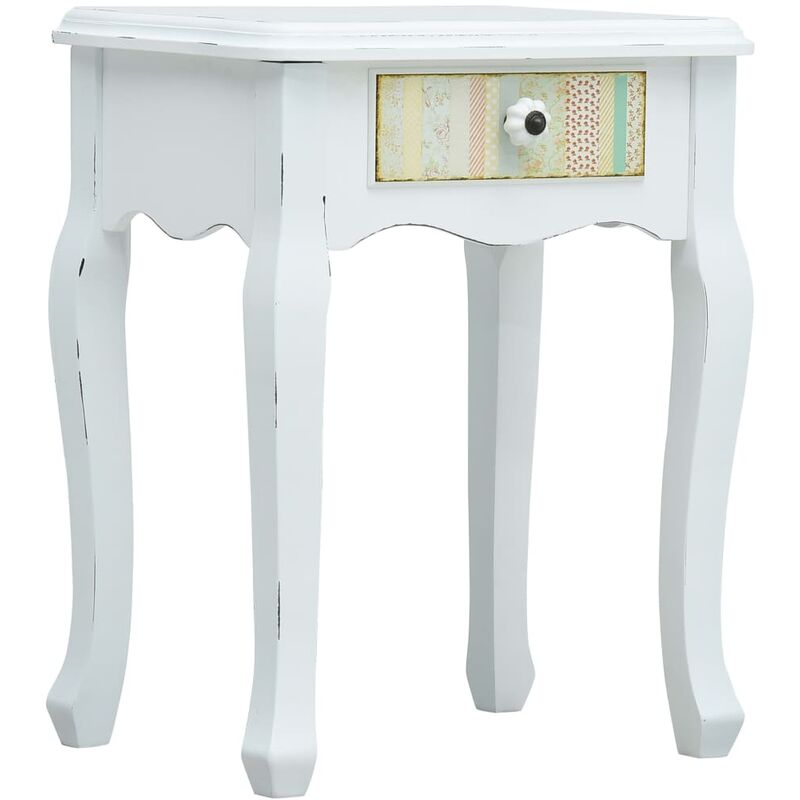 

Mesita de noche de madera blanca 40x30x50,5 cm - Blanco