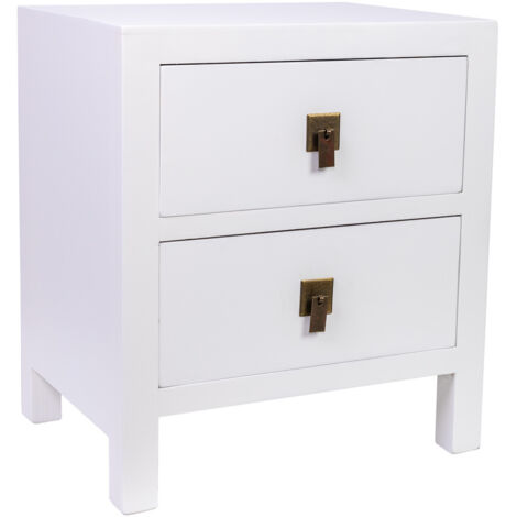 Mesita de noche de madera de 2 cajones 45x34x50,5