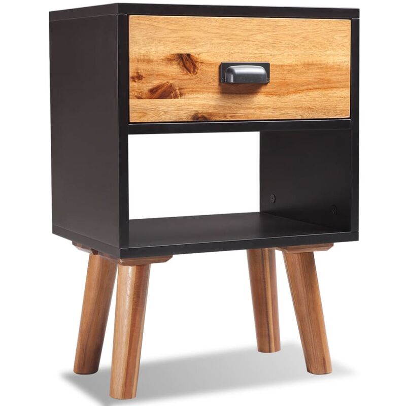 

Mesita de noche de madera de acacia maciza 40x30x58 cm