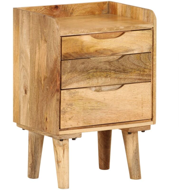 

Mesita de noche de madera de mango maciza 40x30x59,5 cm - Marrón