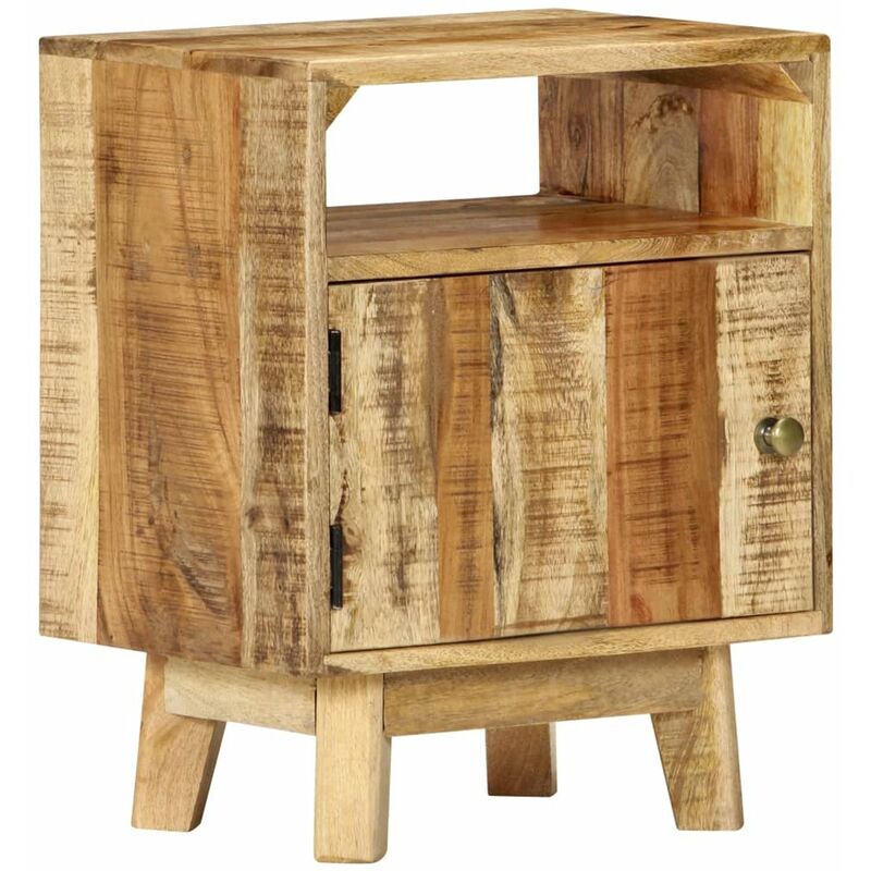 

Mesita de noche de madera de mango rugosa 40x30x50 cm