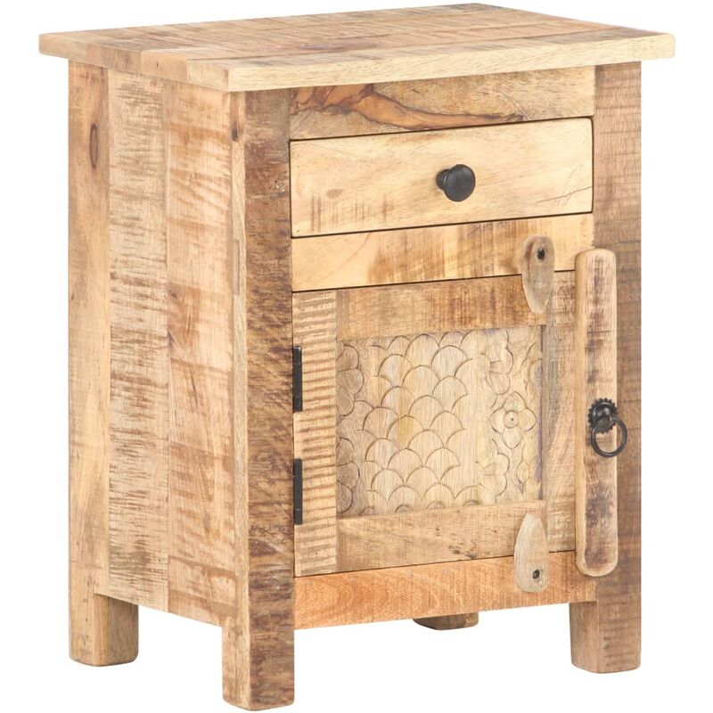 

Mesita de noche de madera de mango rugosa 40x30x50 cm