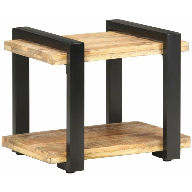 

Mesita de noche de madera de mango rugosa 50x40x40 cm