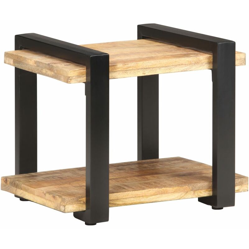 

vidaXL Mesita de noche de madera 50x40x40 cm mango rugosa - Marrón