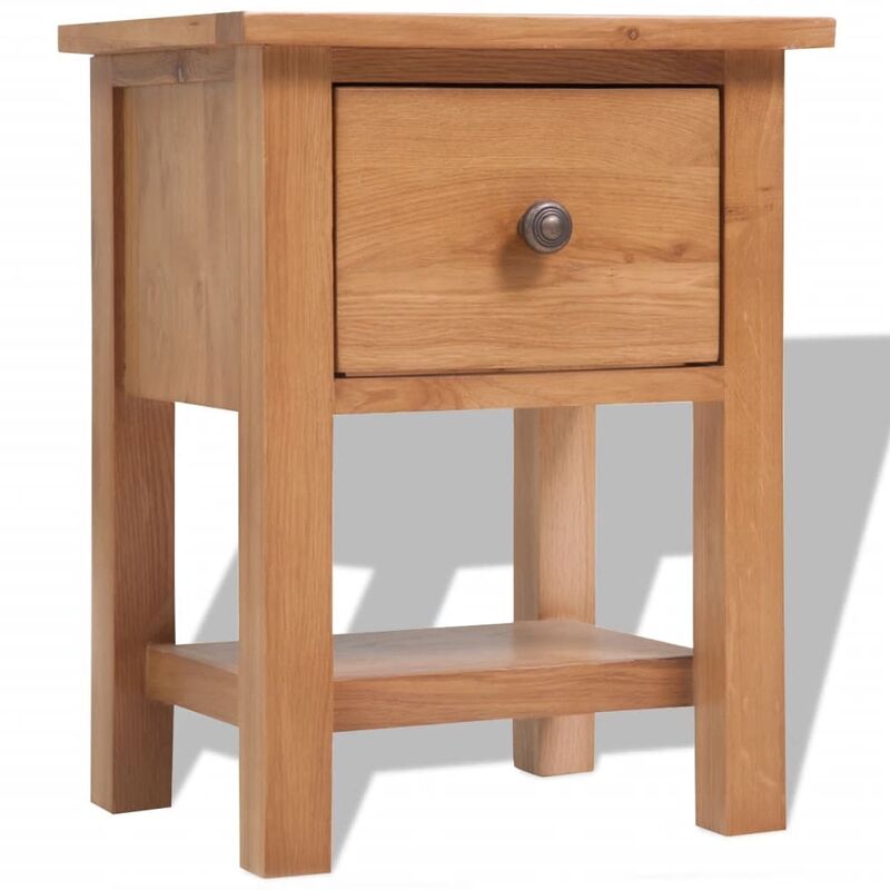 

Mesita de noche de madera de roble maciza 36x30x47 cm