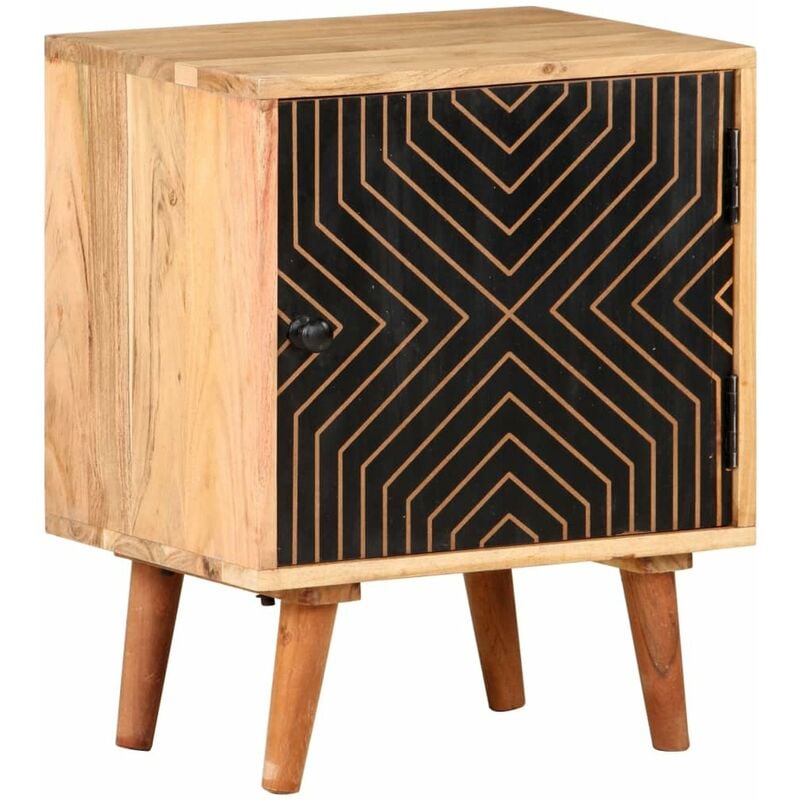 

Mesita de noche de madera maciza de acacia 40x30x50 cm