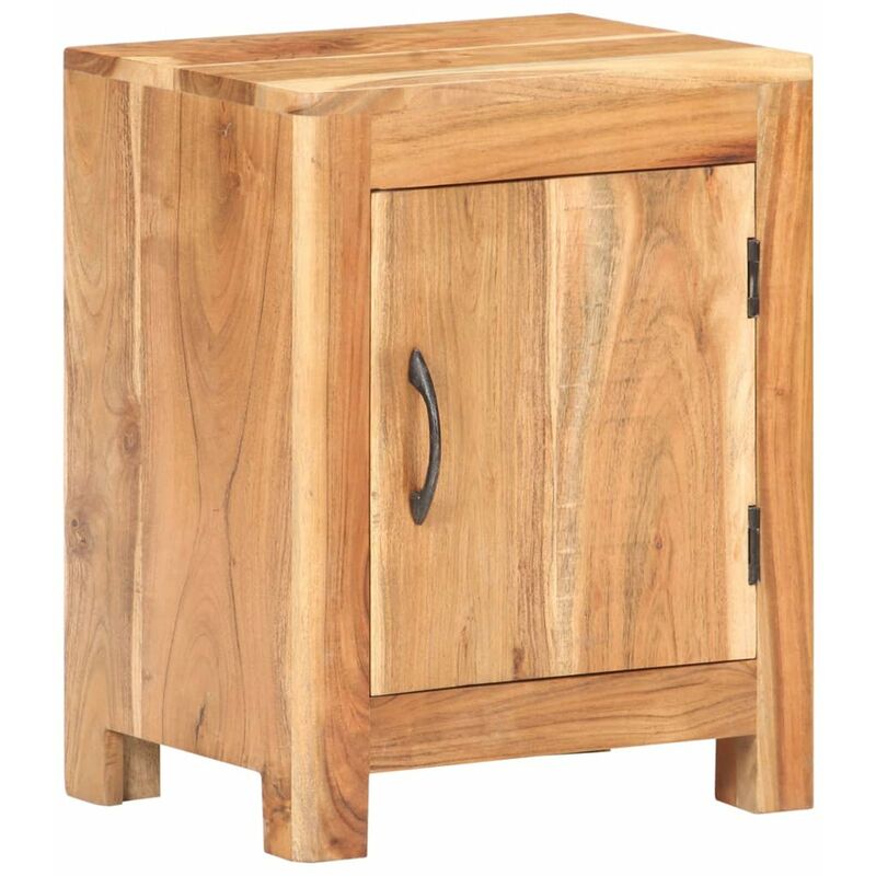 

Mesita de noche de madera maciza de acacia 40x30x50 cm