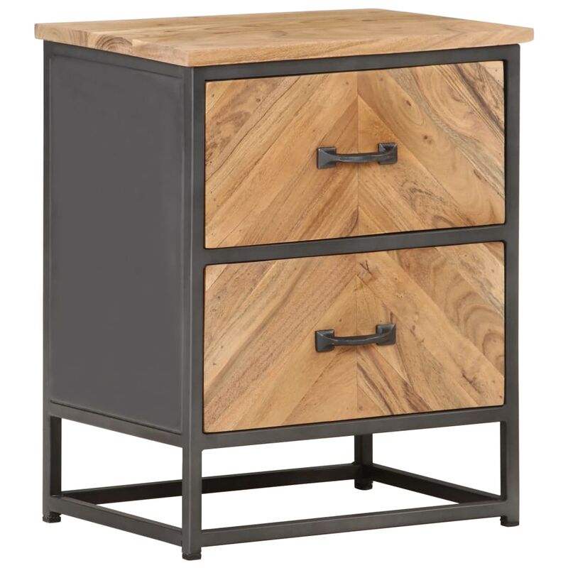

Bh Design - Mesita de noche de madera maciza de acacia 40x30x50 cm
