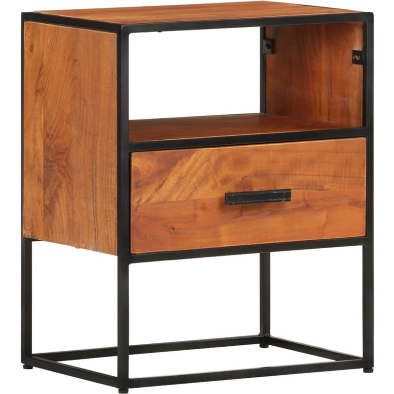 

Mesita de noche de madera maciza de acacia 40x30x50 cm