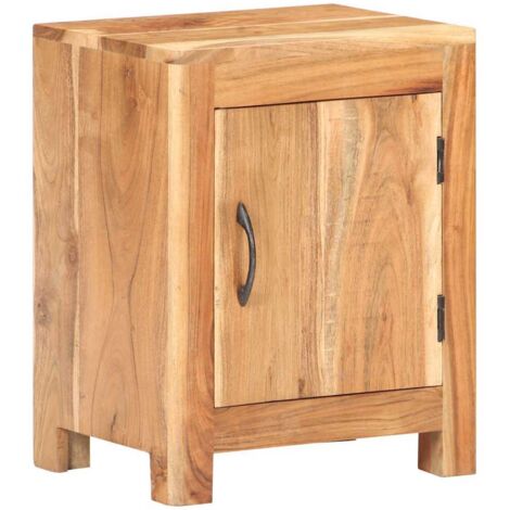 Mesita de noche de madera maciza de acacia 40x30x50 cm