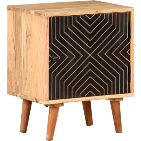Mesita de noche de madera maciza de acacia 40x30x50 cm vidaXL