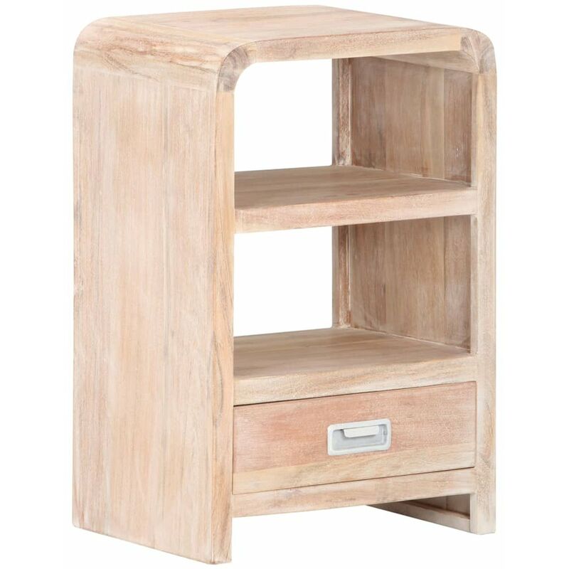 

Mesita de noche de madera maciza de acacia 40x30x60 cm