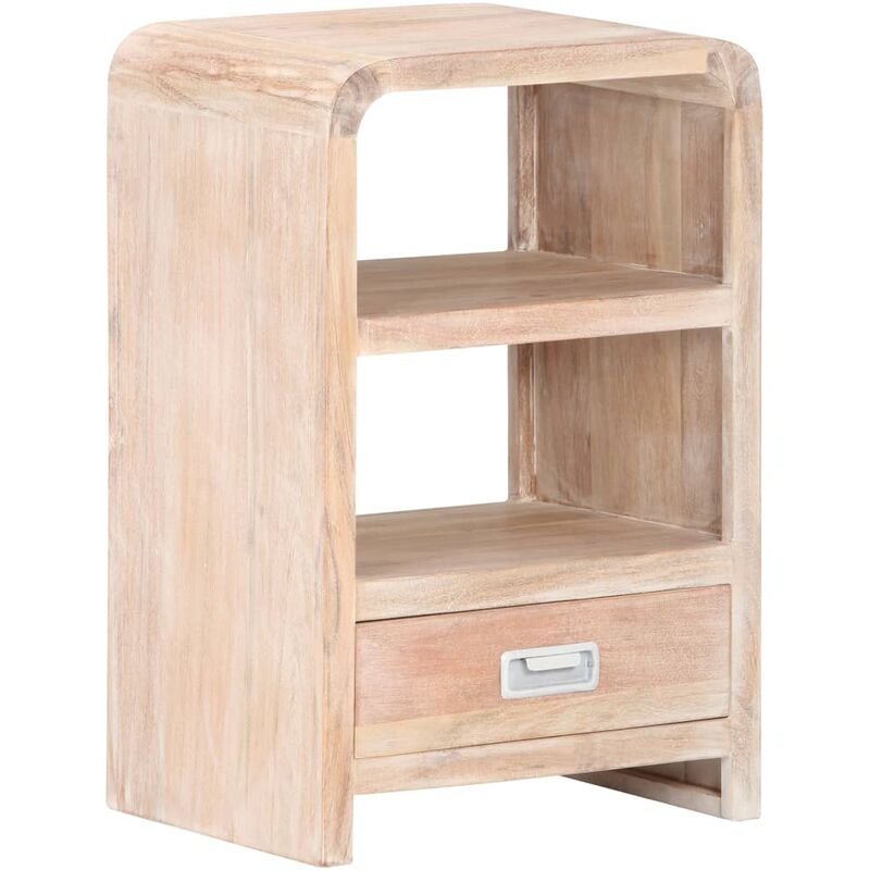 

Mesita de noche de madera maciza de acacia 40x30x60 cm