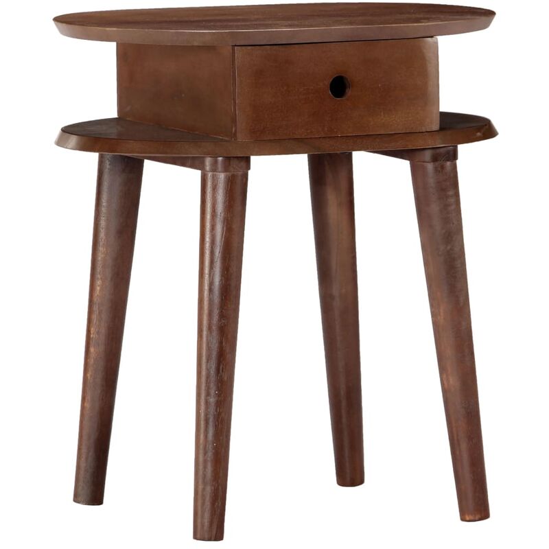 

Happyshopping - Mesita de noche de madera maciza de acacia 50x35x55 cm
