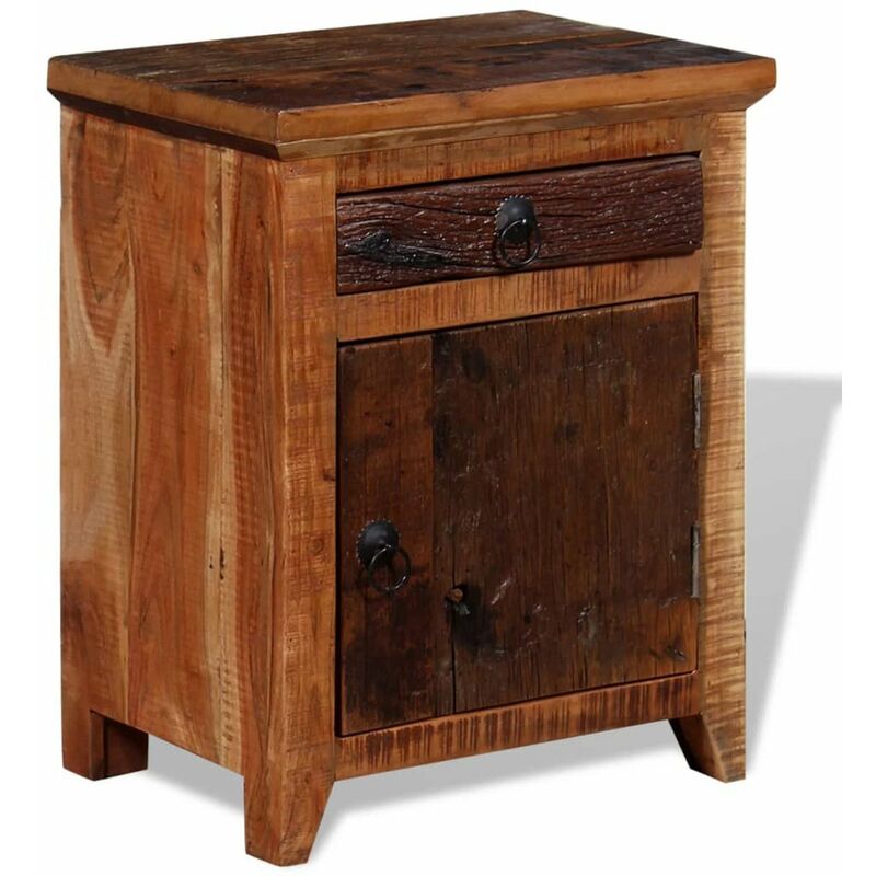 

Mesita de noche de madera maciza de acacia reciclada