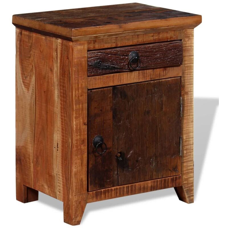 

Mesita de noche de madera maciza de acacia reciclada