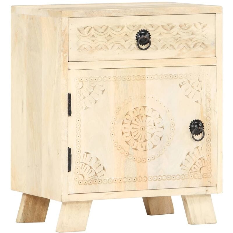 

Mesita de noche de madera maciza de mango 40x30x50 cm