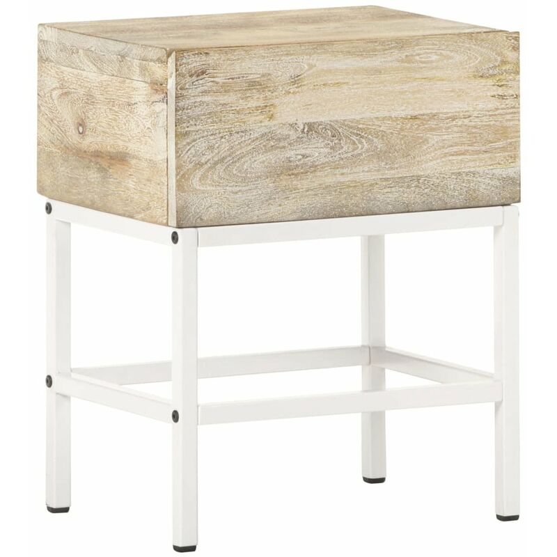 

Mesita de noche de madera maciza de mango 40x30x50 cm