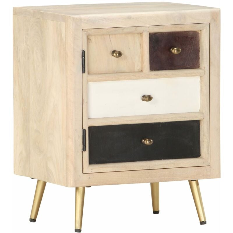 

Mesita de noche de madera maciza de mango 40x30x50 cm