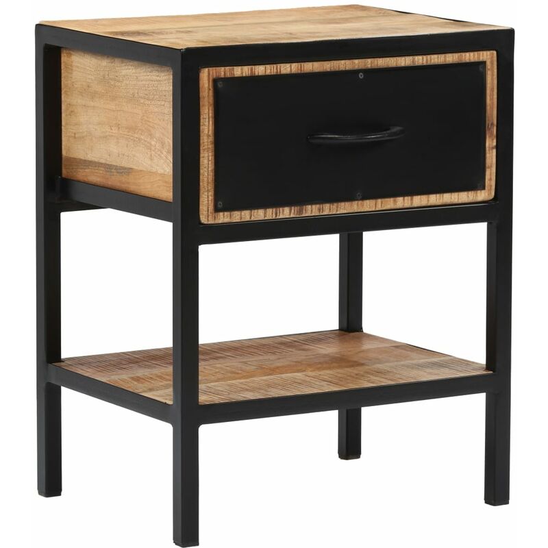 

Mesita de noche de madera maciza de mango 40x30x50 cm