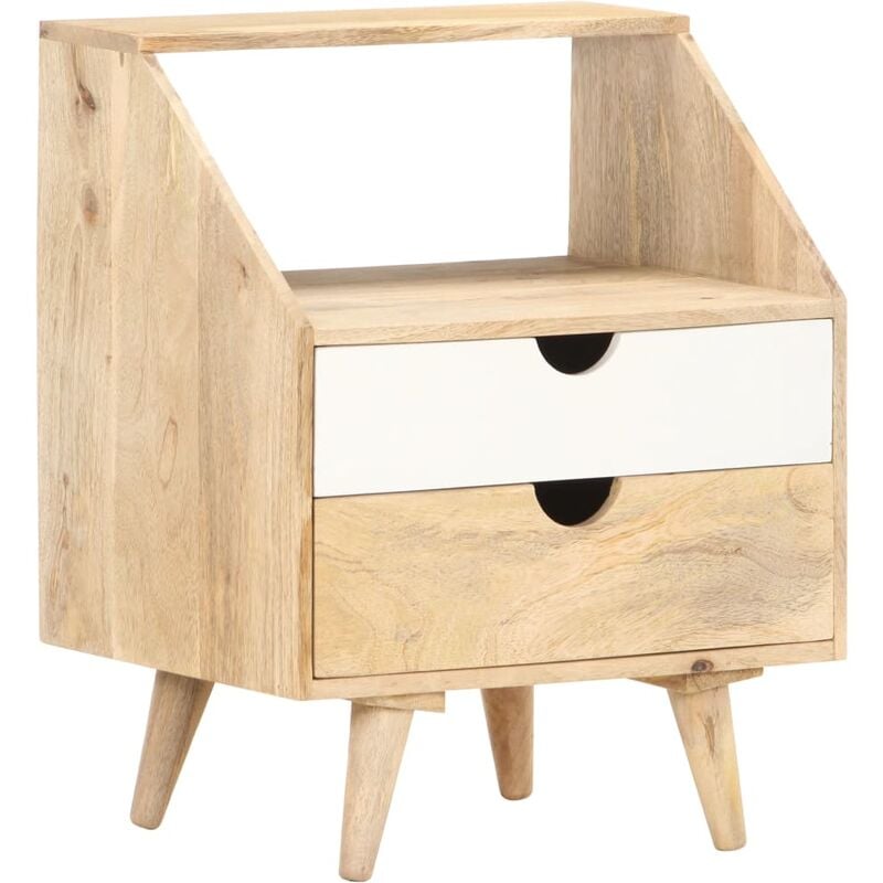 

Mesita de noche de madera maciza de mango 40x30x50 cm