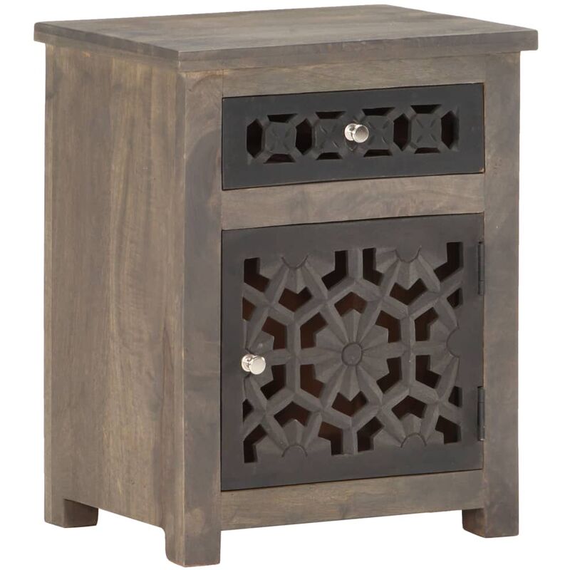 

Mesita de noche de madera maciza de mango 40x30x50 cm