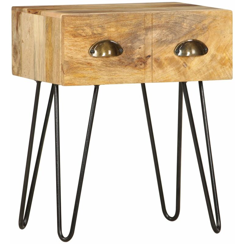 

Mesita de noche de madera maciza de mango 40x30x50 cm