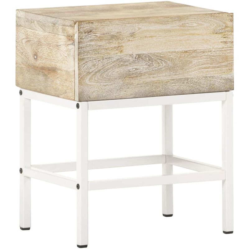 

Mesita de noche de madera maciza de mango 40x30x50 cm - Marrón